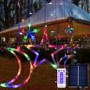 138 LED Ramadan Decorations Lights, Solar Moon Star Lights for Outdoor Waterproof, Solar Powered String Lights with 8 Modes, Ramadan Hanging Decor for Indoor, Home, Patio (Multi-Colored)