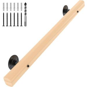 2 FT Wood Handrails for Indoor Stairs, Wall-Mounted Staircase Handrails for Indoor Outdoor Stairs, Non-Slip Stair Railing Indoor for Kids, Elderly, Pregnant Women, Disabled 2 FT Wood Handrails for Indoor Stairs, Wall-Mounted Staircase Handrails for Indoor Outdoor Stairs, Non-Slip Stair Railing Indoor for Kids, Elderly, Pregnant Women, Disabled