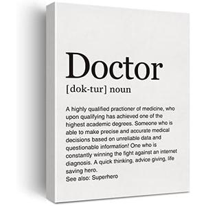 LEXSIVO Doctor Definition Print Canvas Wall Art Home Office Decor Modern Minimalist Doctor Painting 12x15 Canvas Poster Framed Ready to Hang Healthcare Artwork