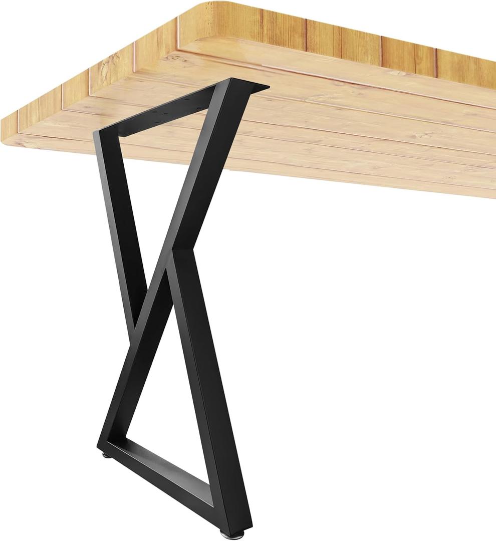 Metal Table Legs 28Height 17.7Wide Heavy Duty Desk Legs DIY Furniture Legs for Dining Table,Coffee Table,Office Desk Set of 2 (Z-shape)