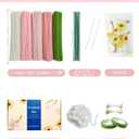 YYUENGTAK 350 Pcs Pink Pipe Cleaners Flower kit with tutoria,Fluffy Yarn,Green Floral Wires,Gardening Tape,Stamen(2 Colors)Pipe Cleaners Craft,Chenille Stems for DIY Art Projects Creative Gift Decor