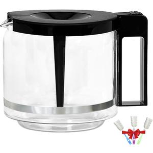 Carafe Compatible With moccamaster KBG Brewers (89830), Compatible With moccamaster Carafe Replacement, 10-Cup/1.25L/40oz, Coffee Pot With Metal Ring, Includes Random Cleaning Brush.