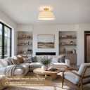 20" 4-Light Modern Gold Drum Light Fixture Entryway, Large