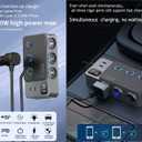 8 in 1 Cigarette Lighter Splitter, 3 Socket Car Charger Adapter, Type-C QC3.0 PD35W 5 USB C/A Fast Charging Port,12V/24V Input 120W Outlet with Built-in Protecter, Zero Risk to Car Battery & Devices