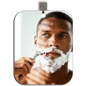 Shower Mirror Fogless for Shaving, No Fog Shaving Mirror, Anti-Fog Makeup Small Mirror Bathroom Accessories Travel Camping, Shatterproof Men's Woma Wall HangingLarge 9.5inx7.5in