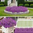 20 Bundles Artificial Flowers for Outdoors, UV Resistant Fake Realistic Flowers with Plastic Plants Spring Decor, Faux Silk Flowers for Outside Window Box Front Porch Planter Decor-Purple