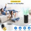 4-pack 240 Replacement Filter Compatible with Puro 240 Air Purifier, 3-in-1 True HEPA Filter with Activated Carbon, Filters 99.9% of Pollen, Dust, Pet Dander, Smoke, Odors