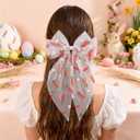 Cute Carrot Hair Clips Easter Bows Clips Large Mesh Bow Spring Clip Carrot Hair Pins Bowknot Women Girl Hair Accessories for Easter Party Festival Supplies(05)