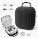 Krypthos Hard Carrying Case Compatible with Meta Quest 3S/Quest 3/Quest 2/Vision Pro, Portable VR Gaming Headset and Touch Controllers Case with Lens Protector, for Travel and Home Storage (Black)