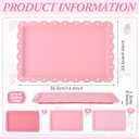 6 Pcs Pink Serving Trays Plastic Platters Dessert Cupcake Holder Party Supplies 14.4 x 9.3 Inches Rectangular Cookie Snack Display Tray for Wedding Restaurant