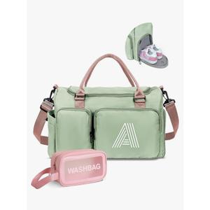 Women Girls Gift Initial Duffle Bag: Personalized Travel Gym bags, Dance Cheer bag Sports for Girl, Kid Gymnastics Bags, Birthday Gifts for Women Girls Kids Teens Mom Teacher