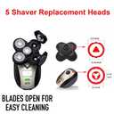 3 Pack Shaver Replacement Blades for Fre*bi*d Bald Men Head Shaver Kit, 5 Blades Head Shaver Replacement Heads,Head and Face Electric Razor Shaver Heads