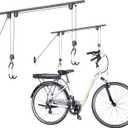 Bike Hoist- Heavy Duty for Space Saving - Road, Commuter & Mountain Bikes, Holds Kayaks & Ladders - No-Hassle Installation for Quick & Easy Access