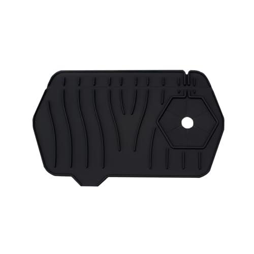 WILAOIYOOU Kitchen Sink Splash pad, Silicone with Slope Design and Drainage, Multi-Purpose Sink Drain pad for Kitchen and Bathroom. (Unilateral Black)
