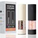 OPIIV Electric Salt & Pepper Grinder Set (2 Pack) – USB Rechargeable, Adjustable Coarseness, OneHanded Operation with LED Light – Automatic Spice Mill Shaker for Kitchen, Dining, or Camping