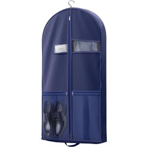 Travel Garment Bag with Zipper Pocket, Suit Bag for Suits, Dresses, Coats