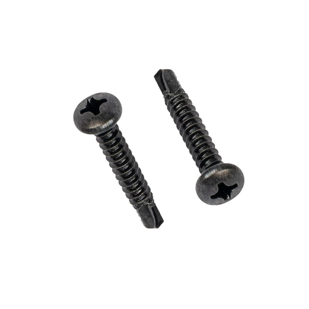 100 Pcs Black Pan Head RV Screws #8x1(25 mm) | Self-Tapping, Quad Drive, Carbon Steel | for RV/Trailer Interior/Exterior Repair & OEM Use