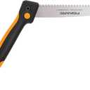 Fiskars Hand Saw, Folding Saw with Dual Position Locking Saw Blade for Overhand Cuts and Under Cuts and Power Tooth Blade with Triple Ground Teeth, Soft Grip 10-Inch Pruning Saw