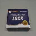 Entry One-Touch Push Button Locking Door Handle Lock with Keys,Non-Handed Opening,Entrance Reversible Left Right Lever for Interior/Exterior Front Door, ADA-Compliant Knob,for Office,Bathroom (Matte Black)