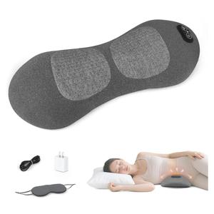 3-in-1 Back Massager with Heat & Vibration, Smooth Spine Triple Fusion Lumbar Support Pillow for Lower Back and Sciatica Pain Relief, Deep Tissue Relaxation for Bed or Office Chair