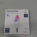 Lightinginside E12 Smart Light Bulbs 60W Equiv., 500LM 6W RGBCW Candelabra Chandelier Candle Bulb Works with Alexa/Google Home/Smart Life, 2.4G WiFi Bluetooth Bulbs, No Hub Required, ETL Listed, 3PCS