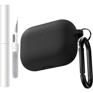 2 x Brujula Case for AirPods Pro 3 Case Silicone Protective Cover Compatible with AirPods Pro 3rd Generation 2025(Black, AirPods Pro 3)