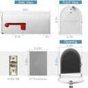 Metal Mailboxes Post Mount, Galvanized Steel Outside Mail Box, Standard Medium Capacity, 20 x 8.7 x 6.7 Inches, White