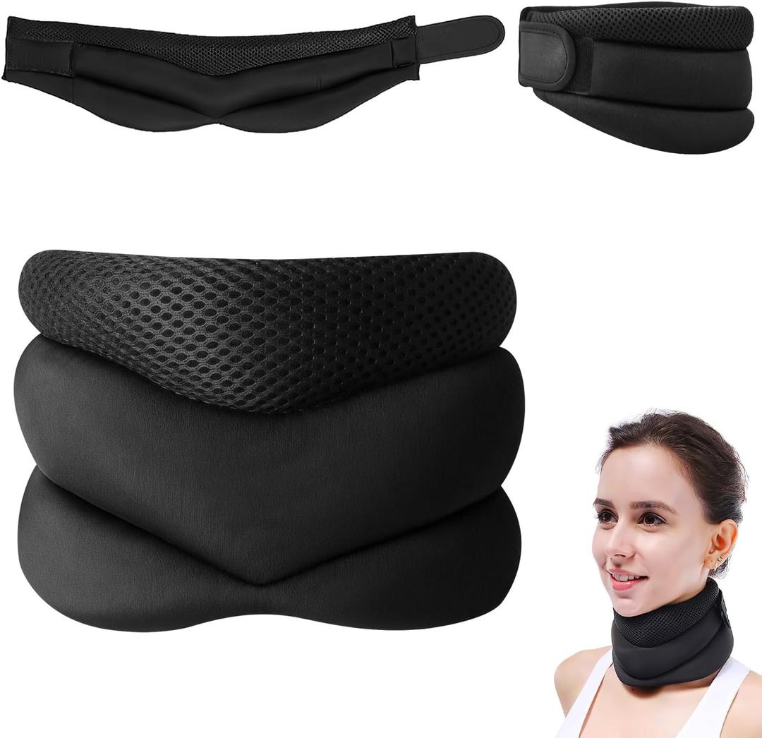 Neck Support for Snoring,Necksupport - Never Snore Again, Adjustable Soft Foam Neck Brace Ergonomic Design Breathable Comfort for Home/Travel/Office Use for Men & Women