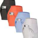 Real Essentials 2 Pack: Women's Active Skort Lightweight Comfy & Breathable Tennis Golf Skirt (Large, Black and Orange)