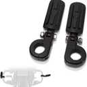 FOVPLUE 1.25" Highway Footpegs, Adjustable Footrest w/Mounting P-Clamps for Harley Touring Softail Dyna Sportster Honda Kawasaki Suzuki Yamaha Indian Victory w/1-1/4" Engine Guard, Gloss Black#2
