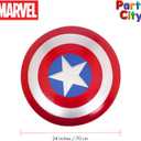 Party City Marvel Captain America: Captain America 25 Inch Shield for Adults Marvel Captain America Captain America, THE RIGHT FIT: Intended for Adults 14+.