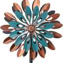 VEWOGARDEN 360 Outdoor Metal Wind Spinners Kinetic Wind Sculptures & Spinners for Yard Garden Lawn Patio Decorations, Blue & Bronze