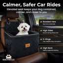 Dog Booster Car Seat for Small & Medium Dogs Up to 30lbs, Elevated Dog Car Seat Bed with Safety Belt, Detachable Washable Cover, Storage Pockets & Breathable Mesh Canopy