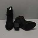 Luoika Women's Wide Width Ankle Boots, Chunky Heel Side Zipper Extra Wide Short Booties. 8.5 Black