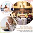 Sumind 48 Pcs Jesus Toys Figurine Christian Keychain Jesus Doll Religious Keychain Bulk Classic Christian Rings for Christ(Macaron Color,White Jesus Loves You)