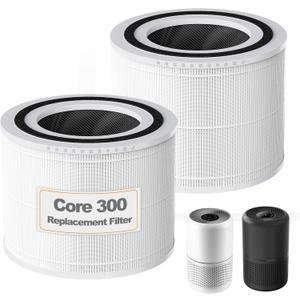 Core 300-RF Replacement Filter for LEVOIT Core 300, Core300-P, Core 300S VortexAir Air Purifier, 3-in-1 HEPA Activated Carbon(White)