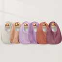 Muslin Baby Bibs for Unisex Boys Girls, Cotton Drool Bibs, Adjustable Newborn Bibs for Drooling and Teething (6 Pack-pink)