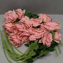 Alecono  Fake Roses, 4in   Flower Head Dusty Pink Artificial Flowers with Stems for Wedding Decorations, Silk Roses Bulk for DIY Home Party Decor