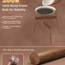 Fabulcozy Wooden Dining Chairs Set of 2, Mid Century Modern Upholstered Kitchen Chairs with Solid Wood Legs, 350lb Heavy Duty Padded Side Chairs for Dining Room & Vanity, Beige