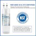 Water Filter Replaces WRS325SDHZ/ WRS325FDAM/ WRS325SDHW/ WRS325SDHB/ WRS325FDAW/ WRS325FDAB/ WRS325SDHV Model for Whirlpool Refrigerator- NSF Certified(3Pcs)