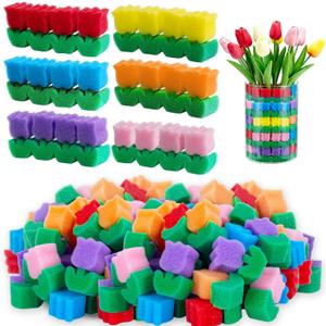 2 x 72 Pcs Spring Decoration Tulips Sponge Vase Filler 6 Colors Centerpiece Table Decoration Spring Multicolor Floral Tulips Vase Stuffer Spring Indoor Decor for Home Tiered Tray Table Centerpiece Decor