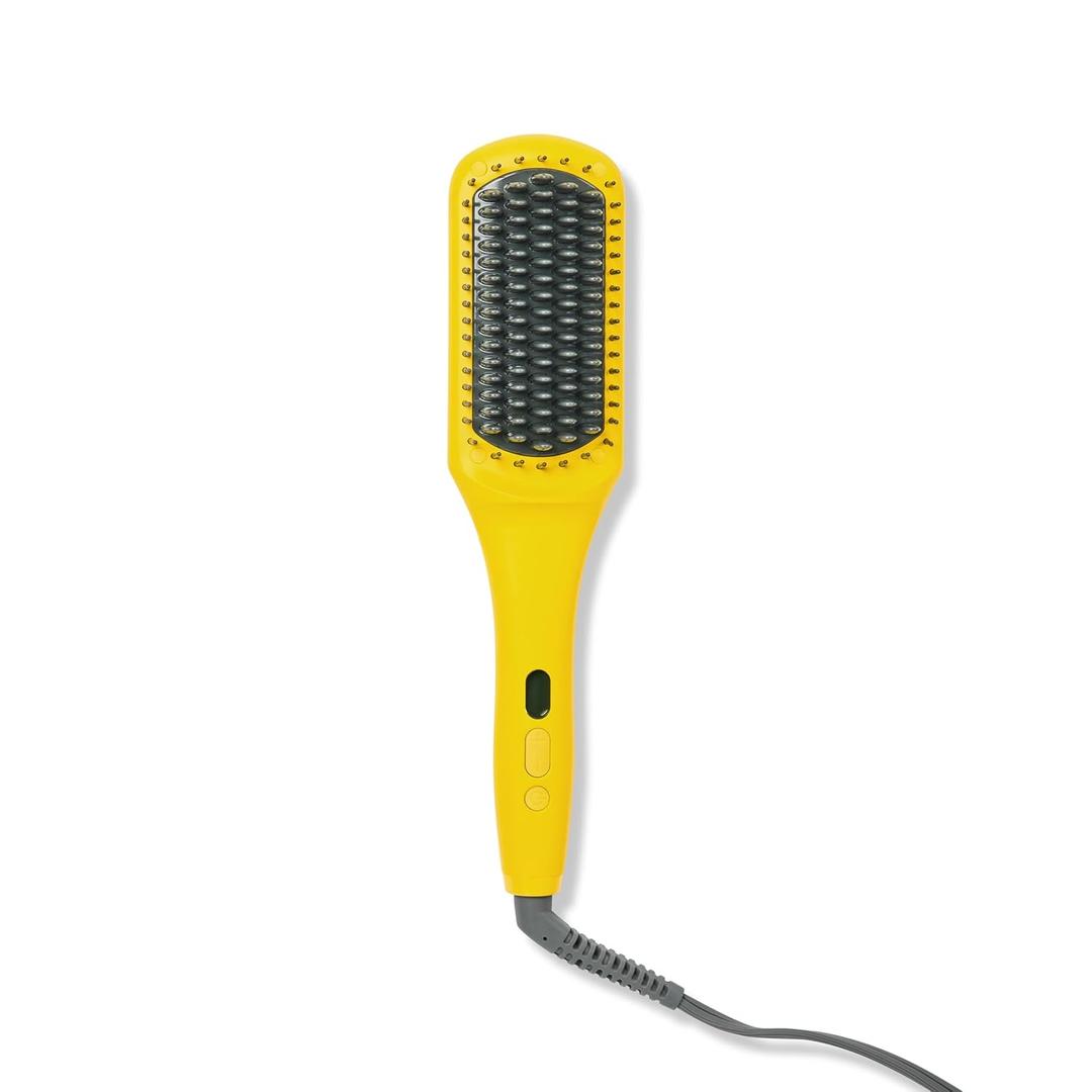 Drybar The Brush Crush Heated Straightening Brush – Hair Dryer Straightener for Smooth, Frizz-Free Hair – Salon-Quality Blowout