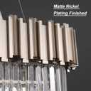 OSAIRUOS Modern Rectangle Crystal Chandeliers Linear Brush, Nickel Oval L35.4"