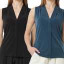 May You Be Women's V-Neck Non-Sleeve Blouse (Large)