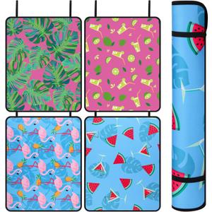 Drydiet 4 Pcs Pool Seats for Edge Poolside Chairs for Edge Seating Mat Non Slip Cushions Seating Pad for Summer Poolside Beach Deck Accessories(Cute Style)
