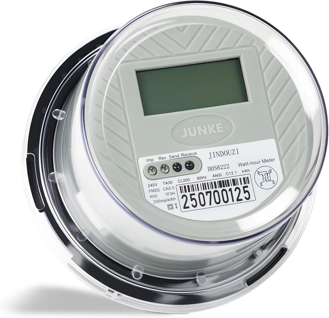 Digital Electric Meter for RV & Home, 240V, CL200 KWH Watt Meter for RV Pedestal & Household Electricity Monitoring
