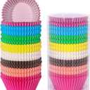 Rainbow Standard Cupcake Liners 400 Count Colorful Paper Baking Cups Disposable Cupcake Wrappers for Holiday and Party Baking Supplies
