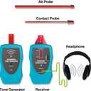 allsun Ultrasonic Leak Detector Diagnostic Stethoscope 36-44kHz Air/Contact Probe,Kit w/Rotary Volume,Tone Generator,Find Vacuum Gas Seal Faults,Auto& Industrial Leak Detection Tool
