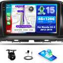 [4G+128G] Car Radio for Mazda CX-5 2012-2015 with Wireless CarPlay Android Auto,9 inch Touchscreen Android 15 Mazda CX-5 Car Stereo with WiFi,GPS Navigation,Bluetooth,FM/RDS SWC EQ+Backup Camera