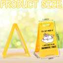 Funny Office Encourage I'Ll Get Over It Desk Sign Yellow Warning Style Table Decor Humor Gift for Coworkers Friends Home Office Tabletop Cubicle Phone Holder Mirror Stand